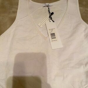 Parker White V-neck Dress